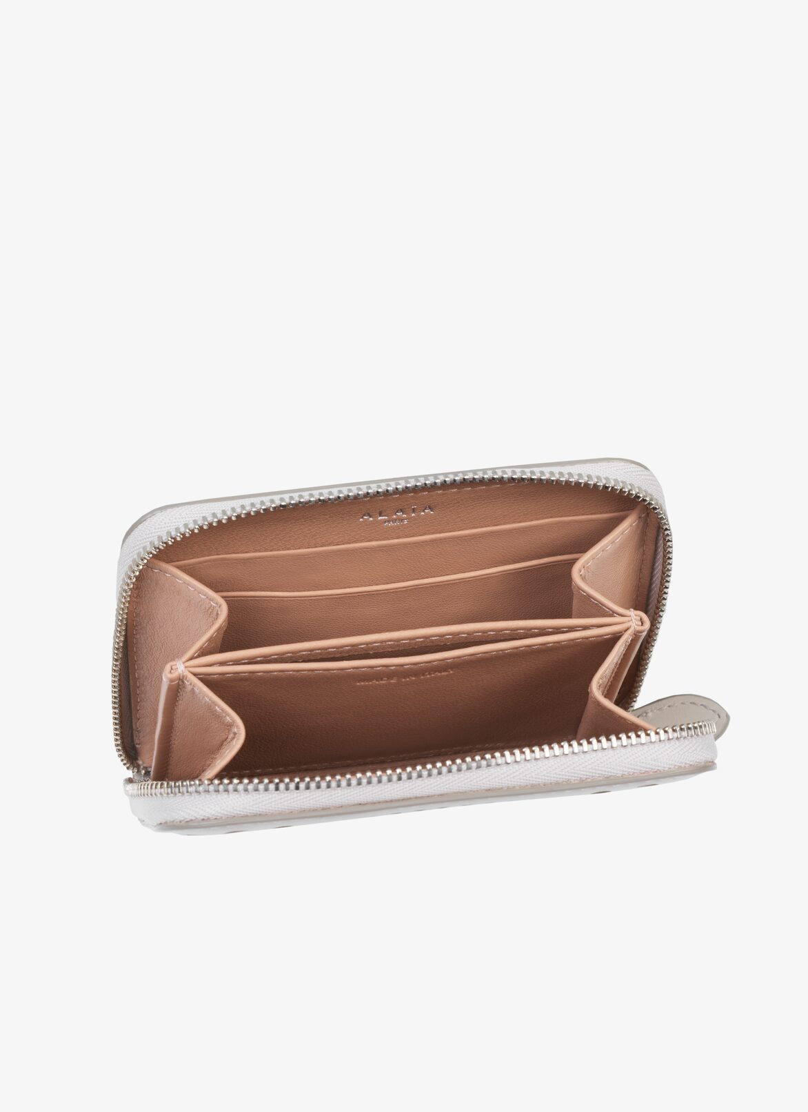 ZIPPED OPENWORK LEATHER CARDHOLDER
 ALAÏA PERLE/SANDY ZIPPED OPENWORK LEATHER CARDHOLDER